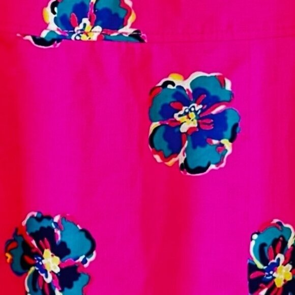 Lilly Pulitzer Kirkland Mambo Dress Bright Fuchsia with Blue Flowers Size 4 NWOT - Picture 3 of 11